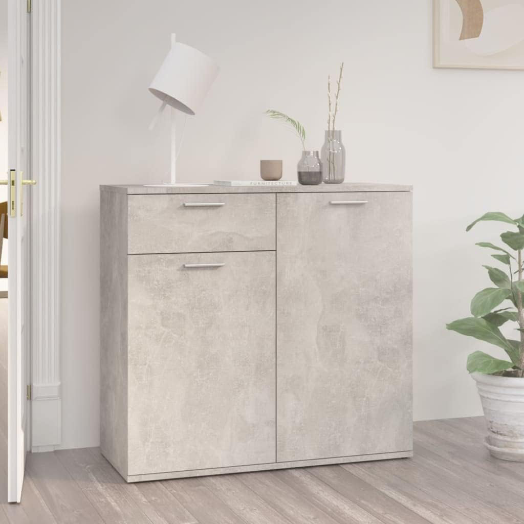 Ebern Designs Dellas 80 Cm Wide 1 Drawer Sideboard Concrete Grey 75cm H X 80cm W X 36cm D